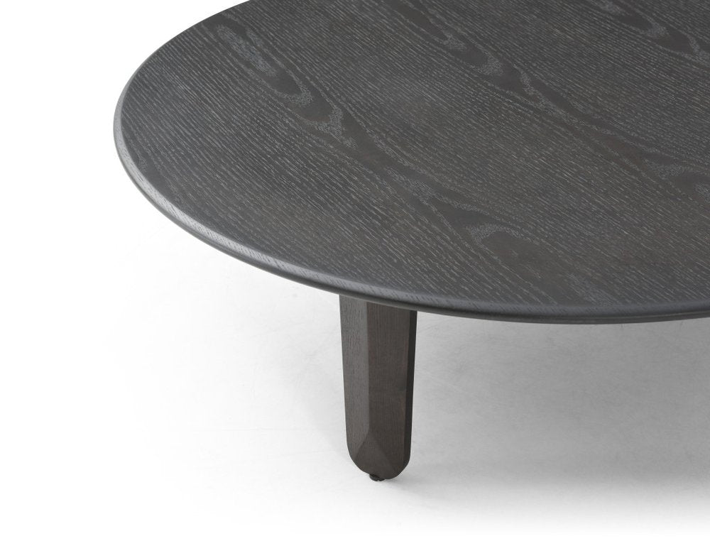 Black Solid Wood Round Coffee Table - 41-inch