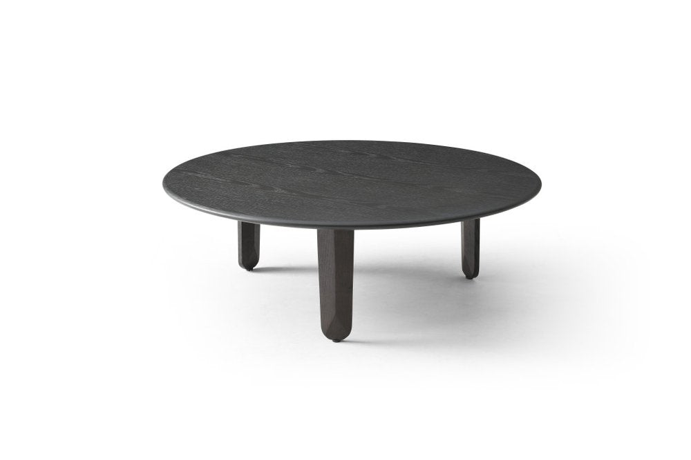 Black Solid Wood Round Coffee Table - 41-inch