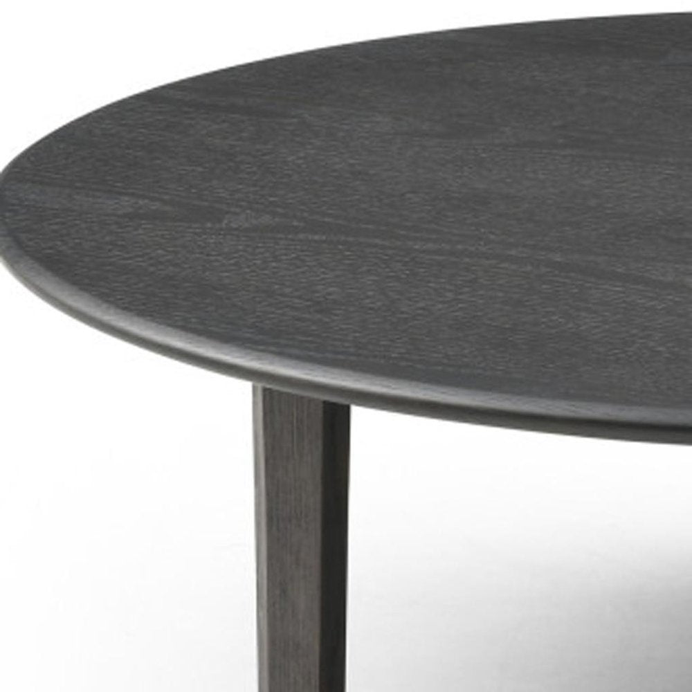 Black Solid Wood Round Coffee Table - 41-inch