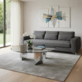 Black and Silver Mirrored Glass and Stainless Steel Round Coffee Table