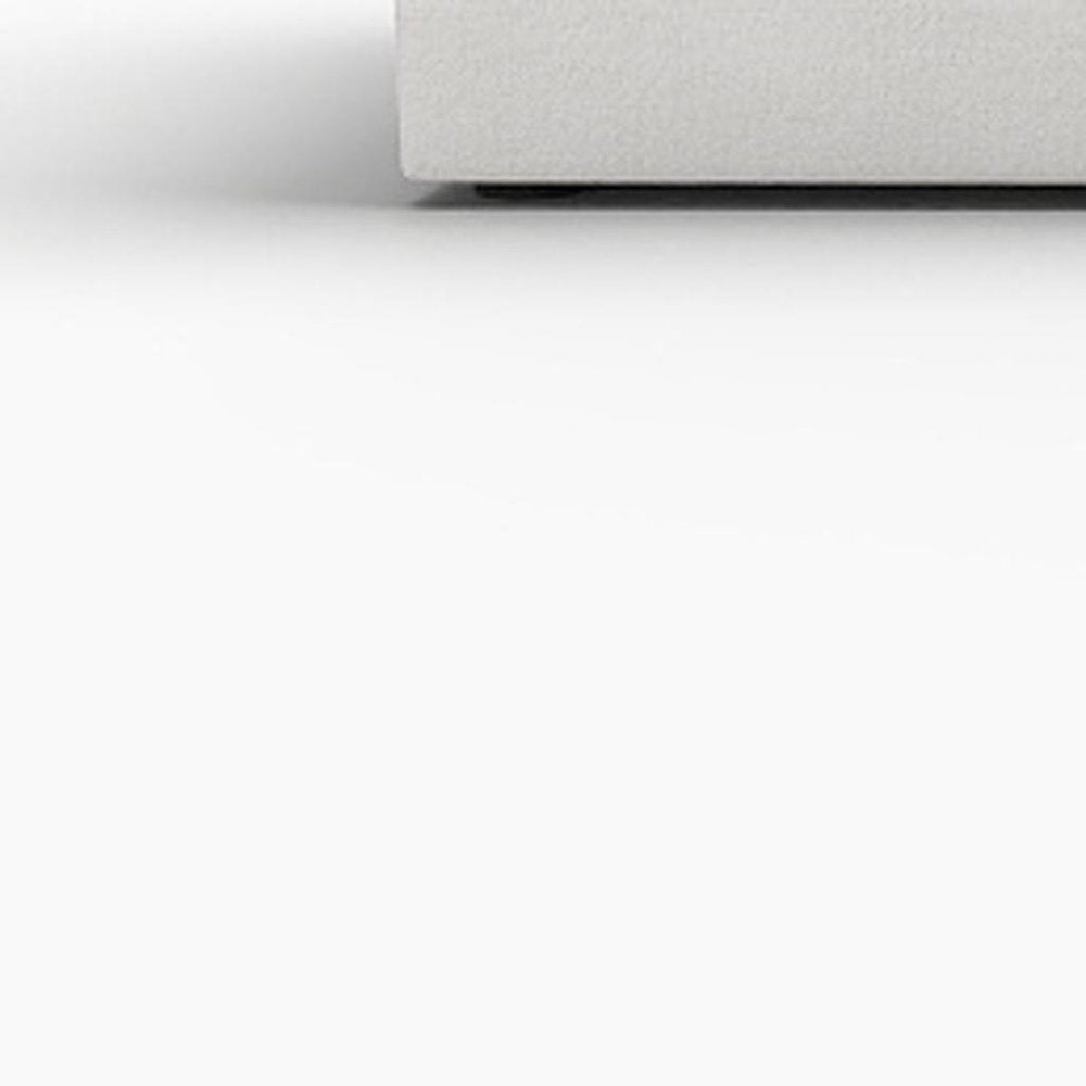 White Linen Blend Modular Armless Sofa with Ottomans and Storage