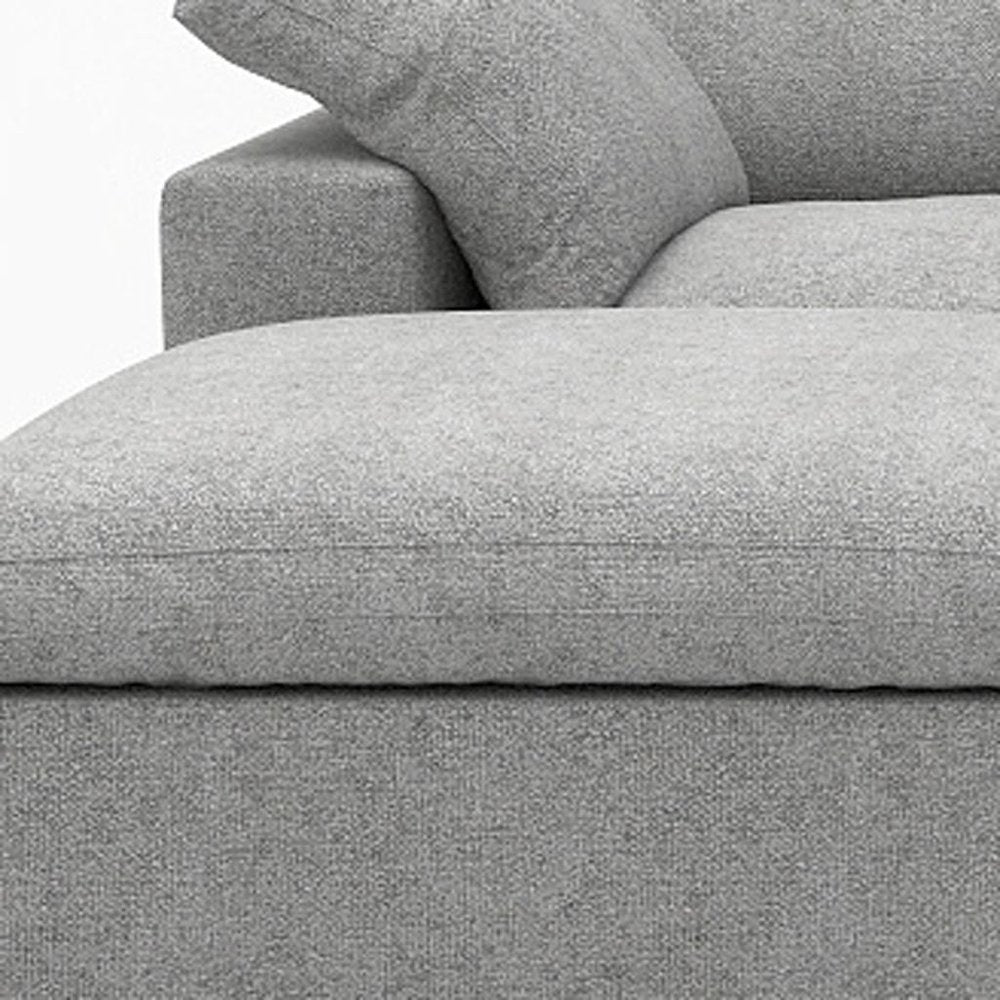 Light Gray Linen Blend Modular Universal Sofa with Ottoman and Storage