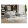Light Gray Linen Blend Modular Universal Sofa with Ottoman and Storage