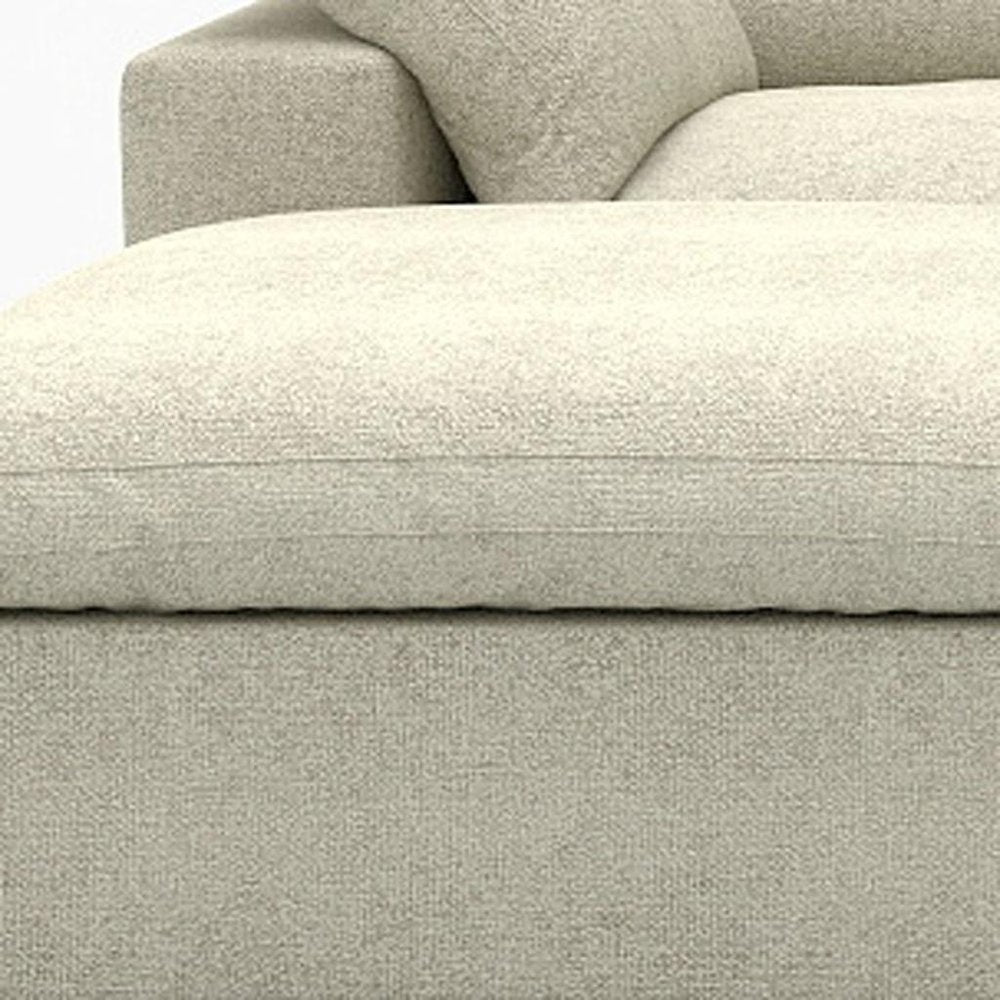 Light Gray Linen Blend Modular Universal Sofa with Ottoman and Storage