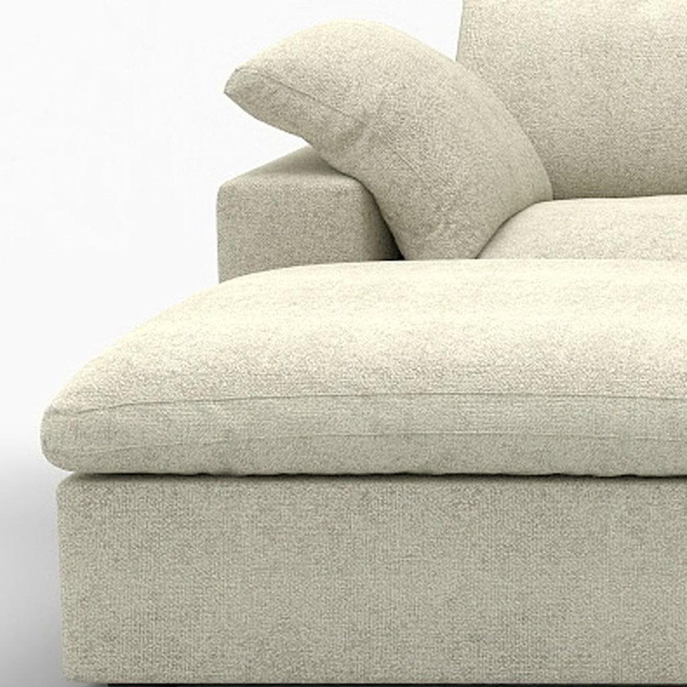 Light Gray Linen Blend Modular Universal Sofa with Ottoman and Storage