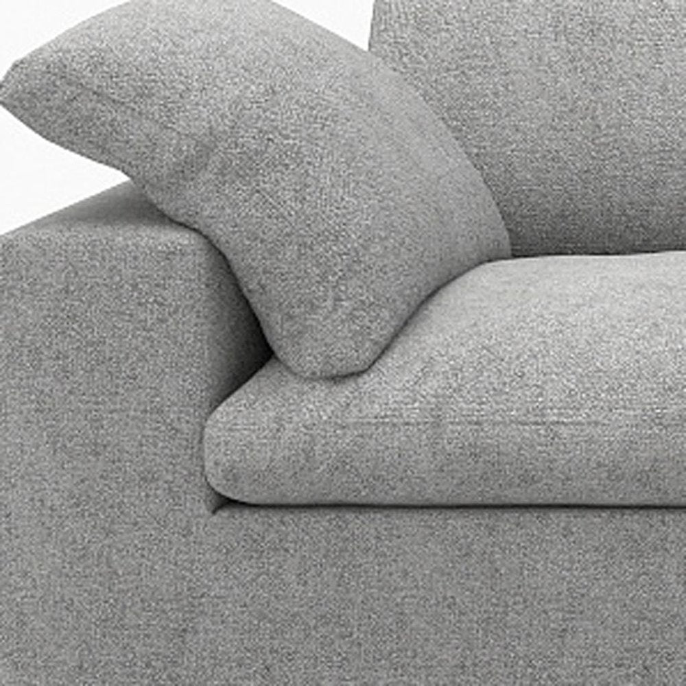 Light Gray Linen Blend Modular Sofa with Toss Pillows - 120-inch