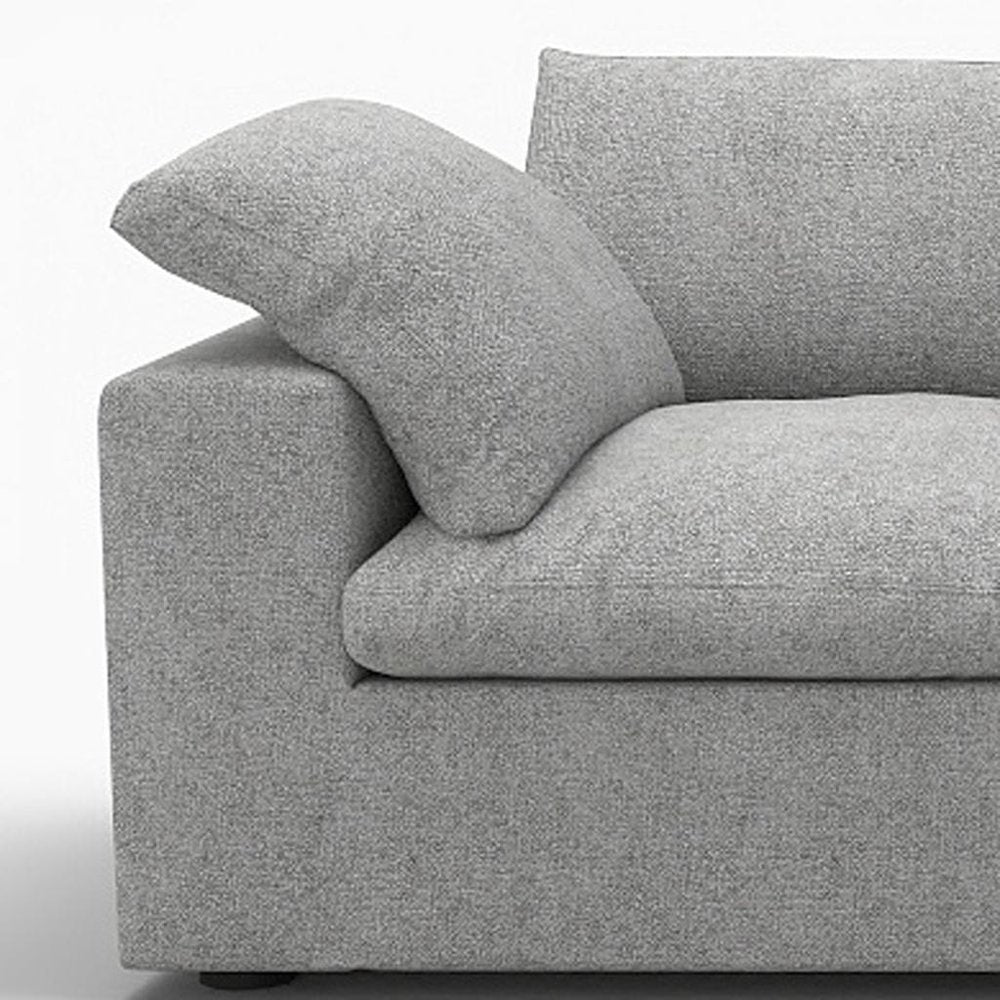 Light Gray Linen Blend Modular Sofa with Toss Pillows - 120-inch