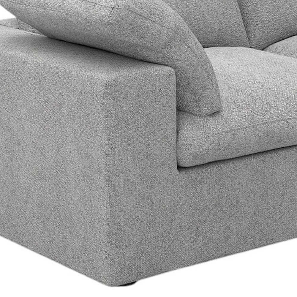 White Linen Blend Modular Loveseat and Toss Pillows - 80-inch