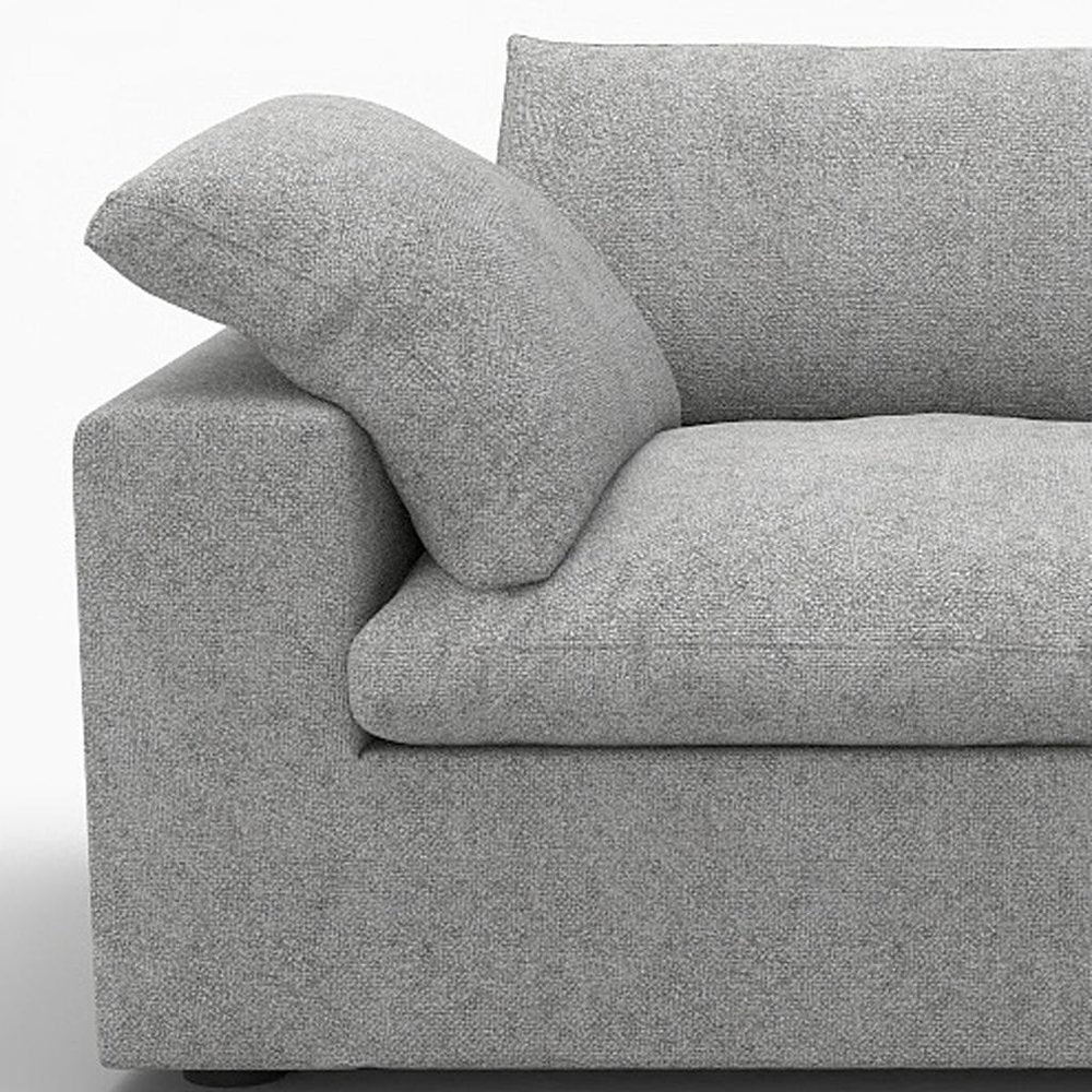 White Linen Blend Modular Loveseat and Toss Pillows - 80-inch
