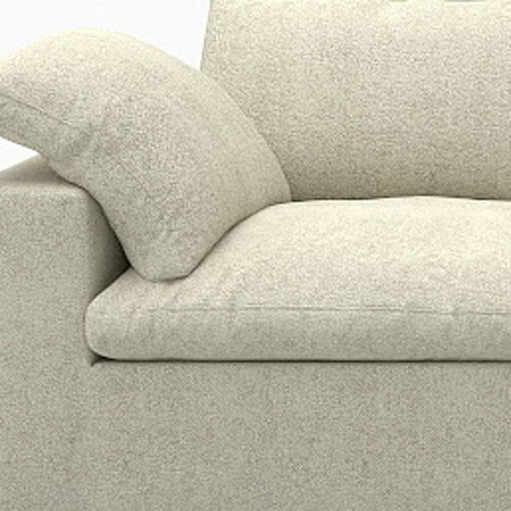 Khaki Linen Blend Modular Sofa with Ottoman and Toss Pillows - 160-inch
