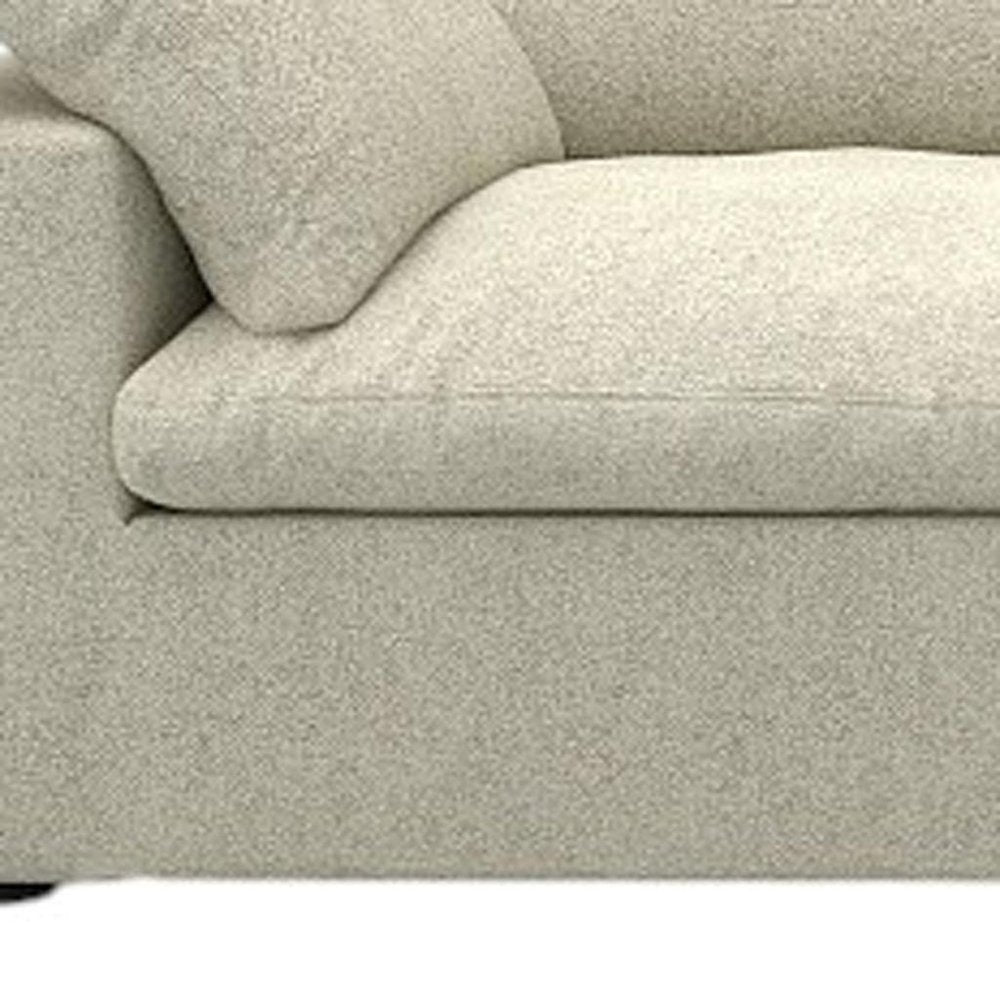White Linen Blend Modular Sofa with Toss Pillows - 160-inch
