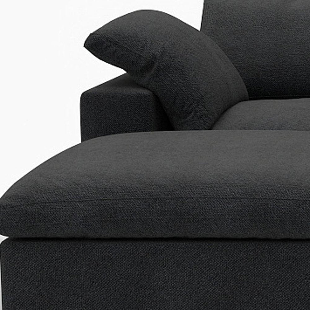 Light Gray Linen Blend Modular Universal Sofa with Ottoman and Storage