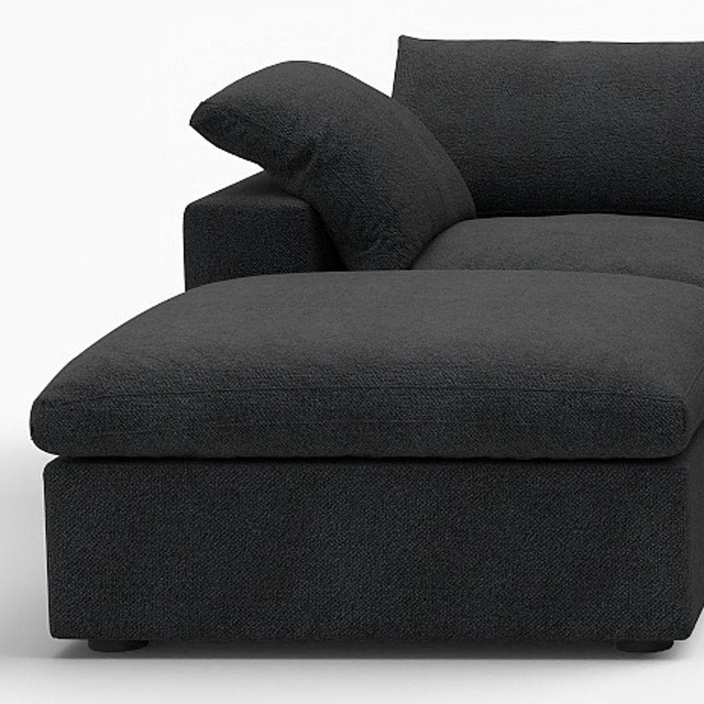 Light Gray Linen Blend Modular Universal Sofa with Ottoman and Storage