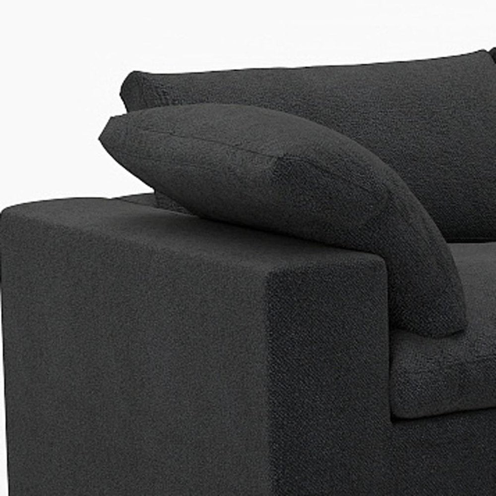 White Linen Blend Modular Sofa with Toss Pillows - 160-inch