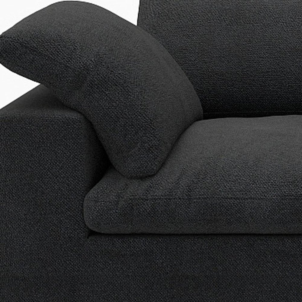 White Linen Blend Modular Loveseat and Toss Pillows - 80-inch