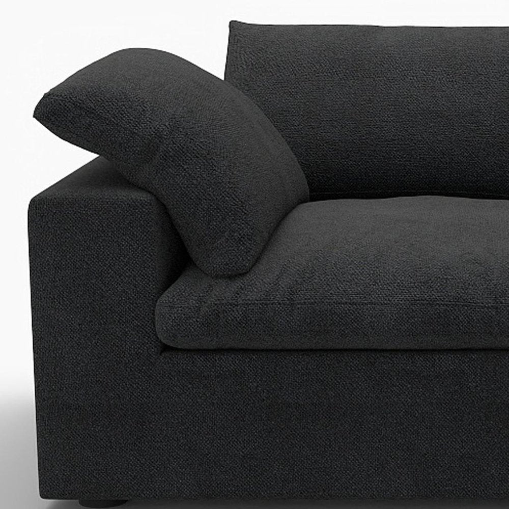 White Linen Blend Modular Loveseat and Toss Pillows - 80-inch