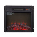 Black Metal Electric Fireplace - 18-inch