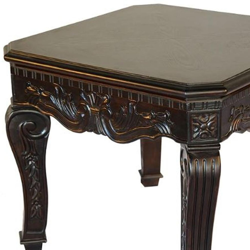 Espresso Wood Square End Table - 23-inch