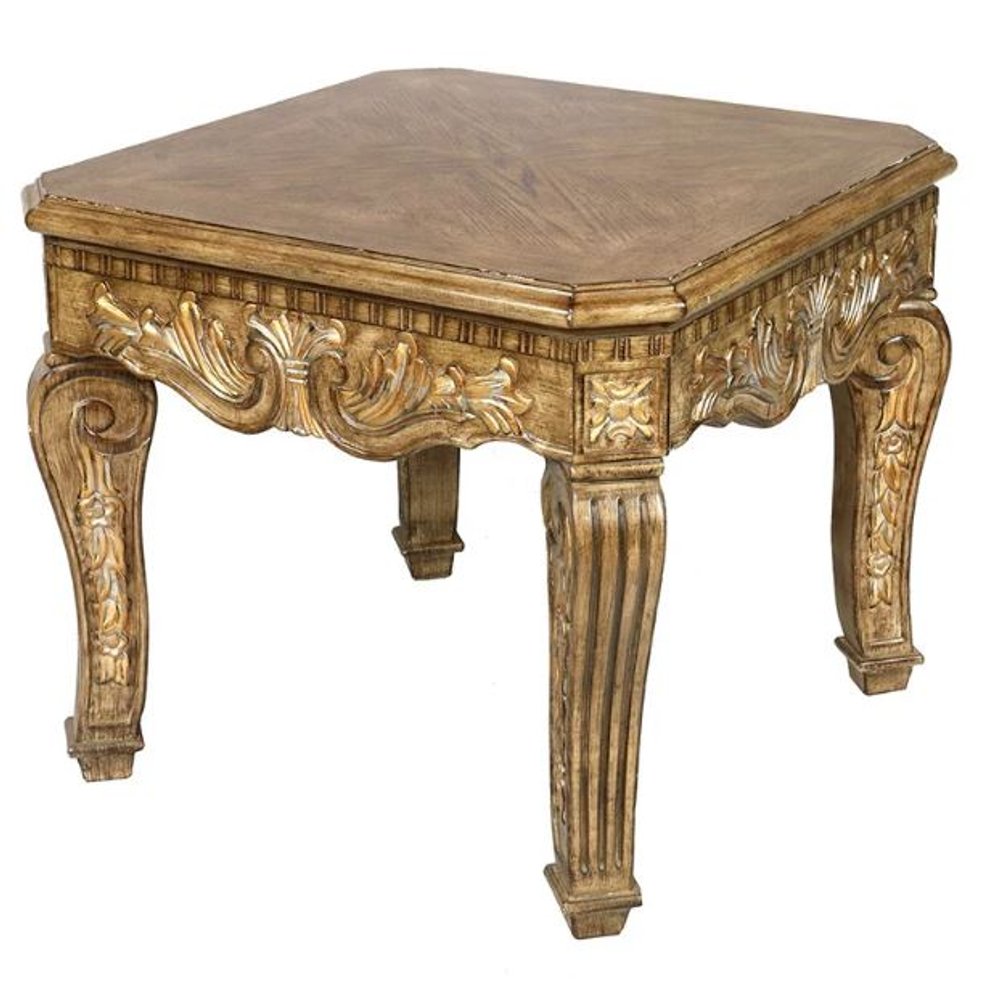 Golden Brown Wood Square End Table - 23-inch