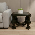 Espresso Brown and Clear Wood and Glass Square End Table - 24-inch