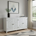 White Wood Sideboard with Four Doors - 60-inch