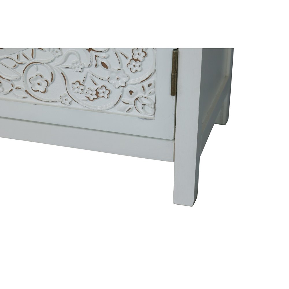 White Wood Sideboard with Four Doors - 60-inch