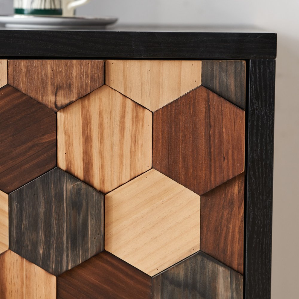 Brown Wood Sideboard with Four Doors - 60-inch