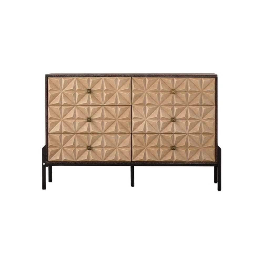 Gold Wood Six Drawer Sideboard - 48-inch