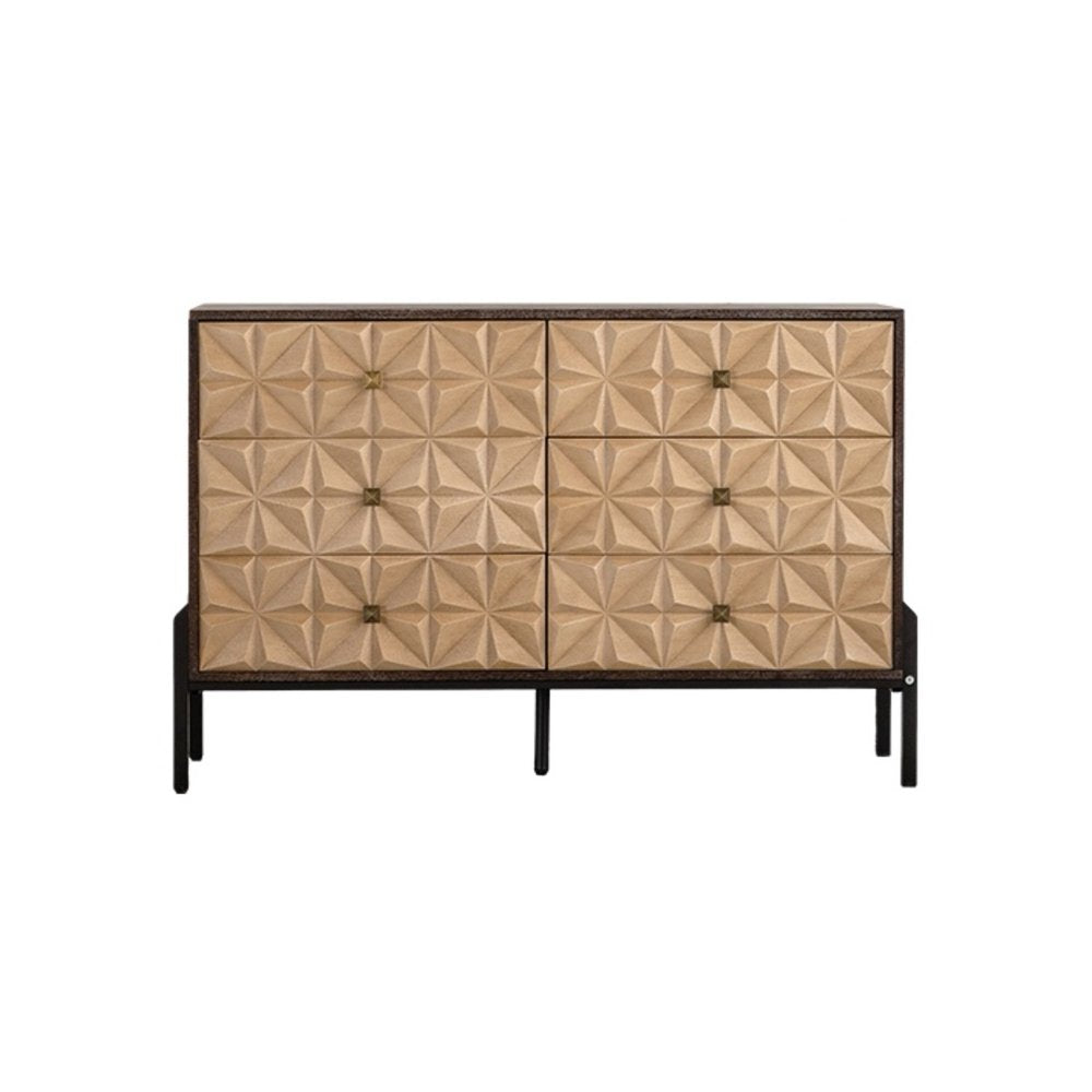 Gold Wood Six Drawer Sideboard - 48-inch