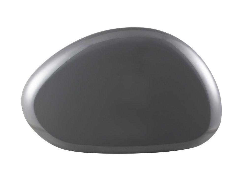 Gray Wood and Steel Oval Coffee Table - 46-inch