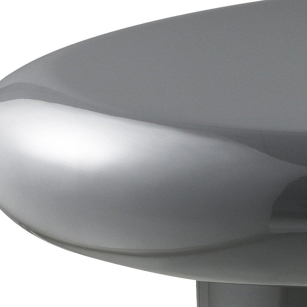 Gray Wood and Steel Oval Coffee Table - 46-inch