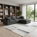 Light Gray Linen Blend Modular L Shaped Three Piece Corner Sectional