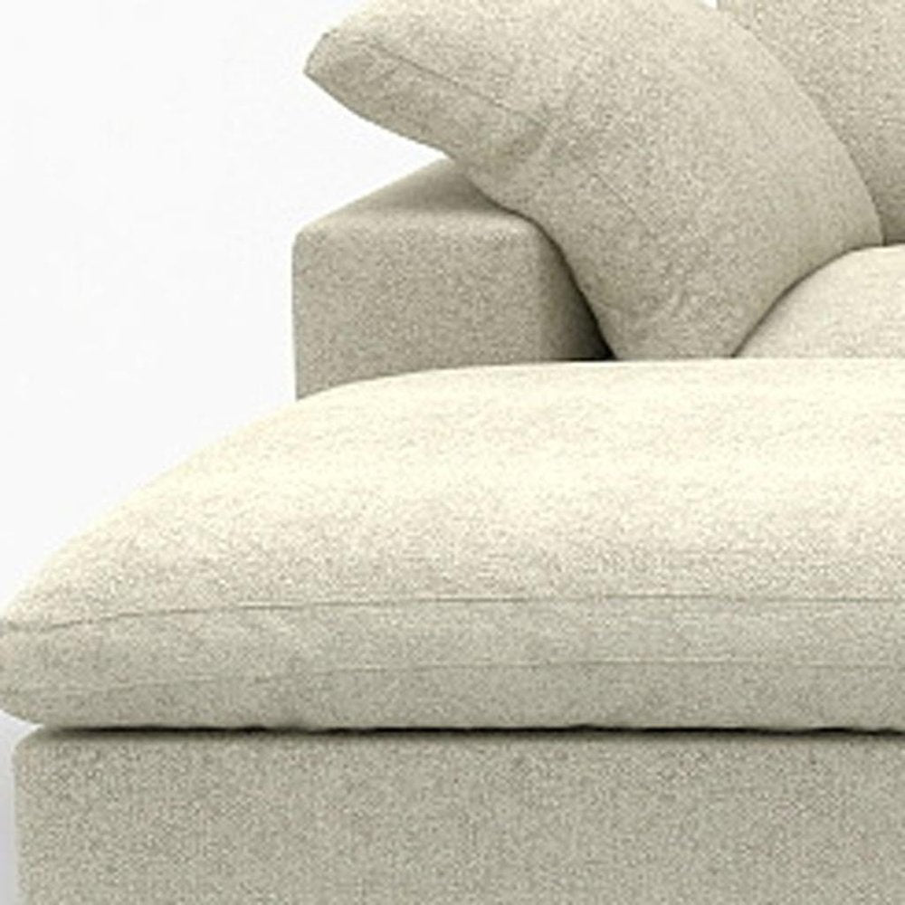 Black Linen Blend Modular Sofa with Ottomans Toss Pillows and Storage
