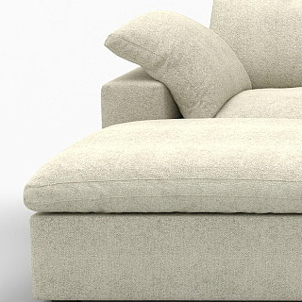 Black Linen Blend Modular Sofa with Ottomans Toss Pillows and Storage