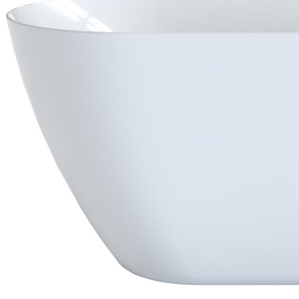 White Acrylic Oval Bath Tub - 59-inch
