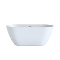 White Acrylic Oval Bath Tub - 59-inch