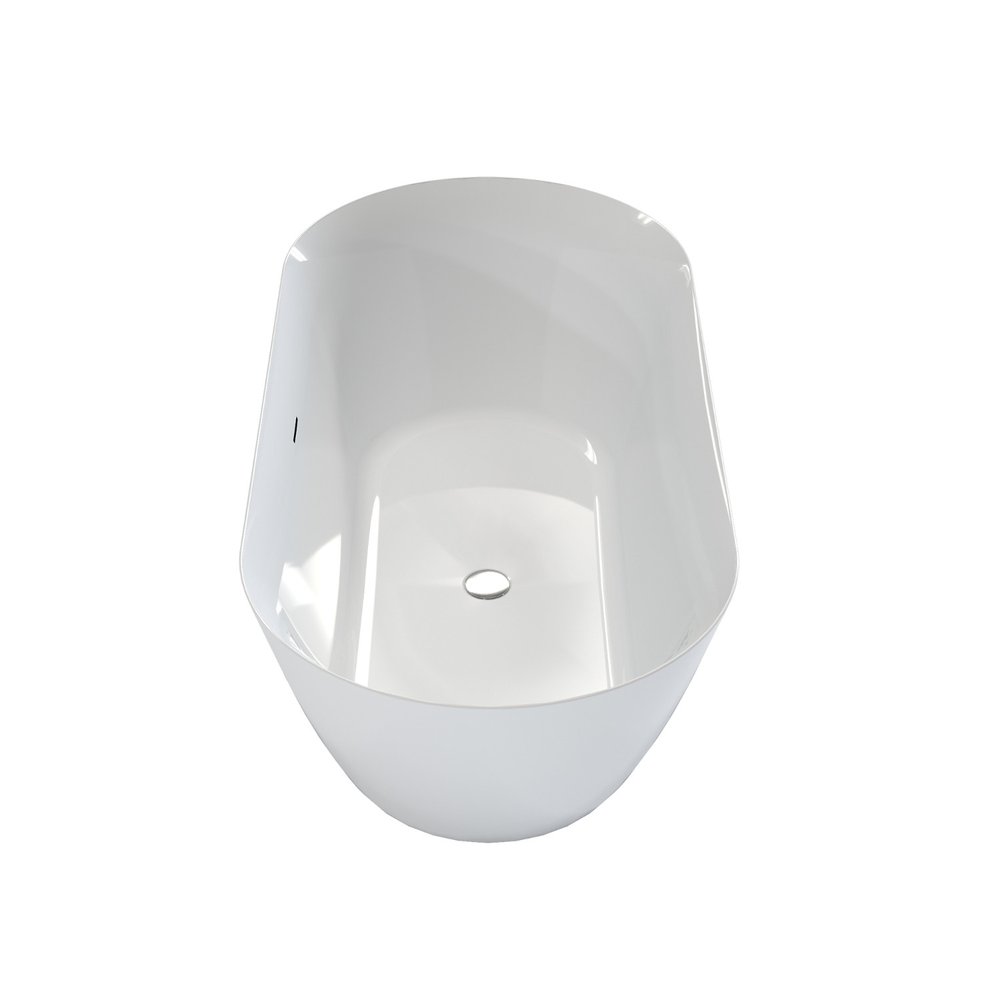 White Acrylic Oval Bath Tub - 59-inch