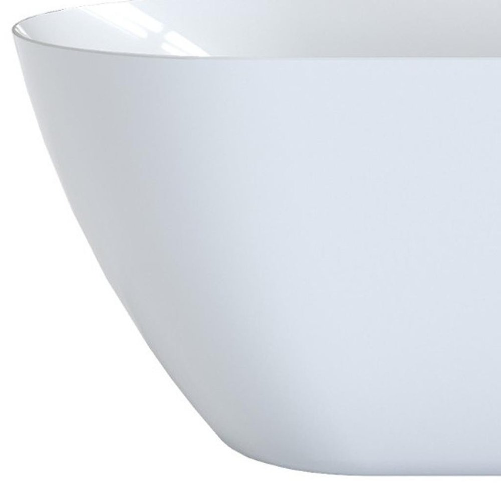 White Acrylic Oval Bath Tub - 63-inch