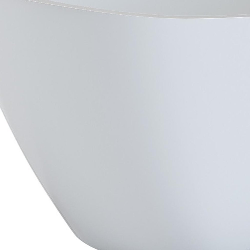 White Acrylic Oval Bath Tub - 55-inch