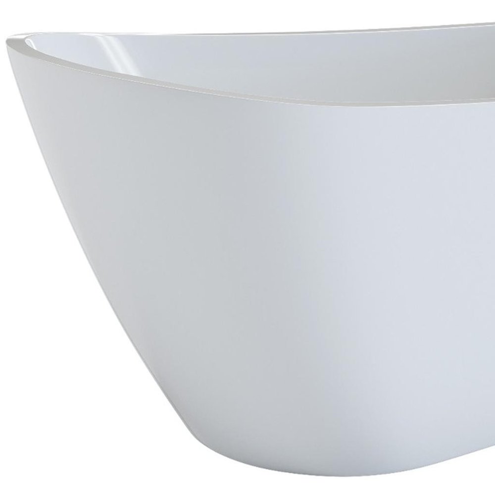 White Acrylic Oval Bath Tub - 55-inch