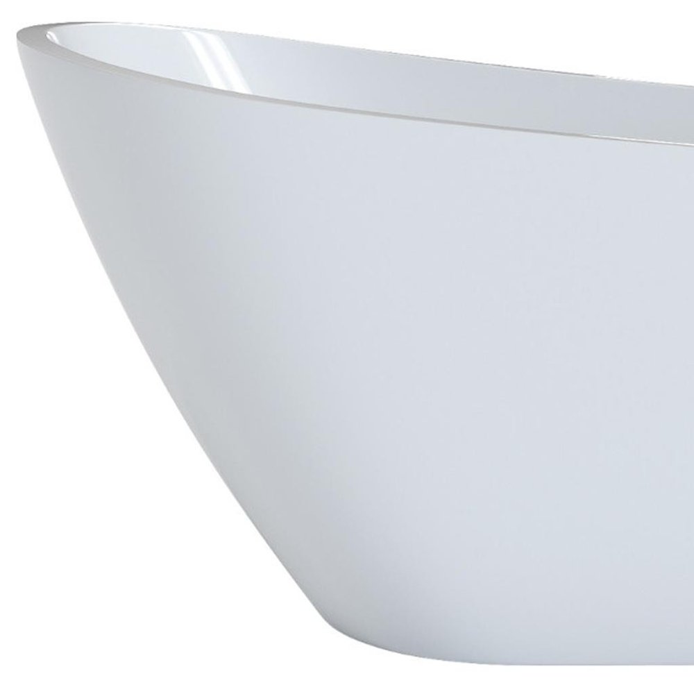 White Acrylic Oval Bath Tub - 63-inch