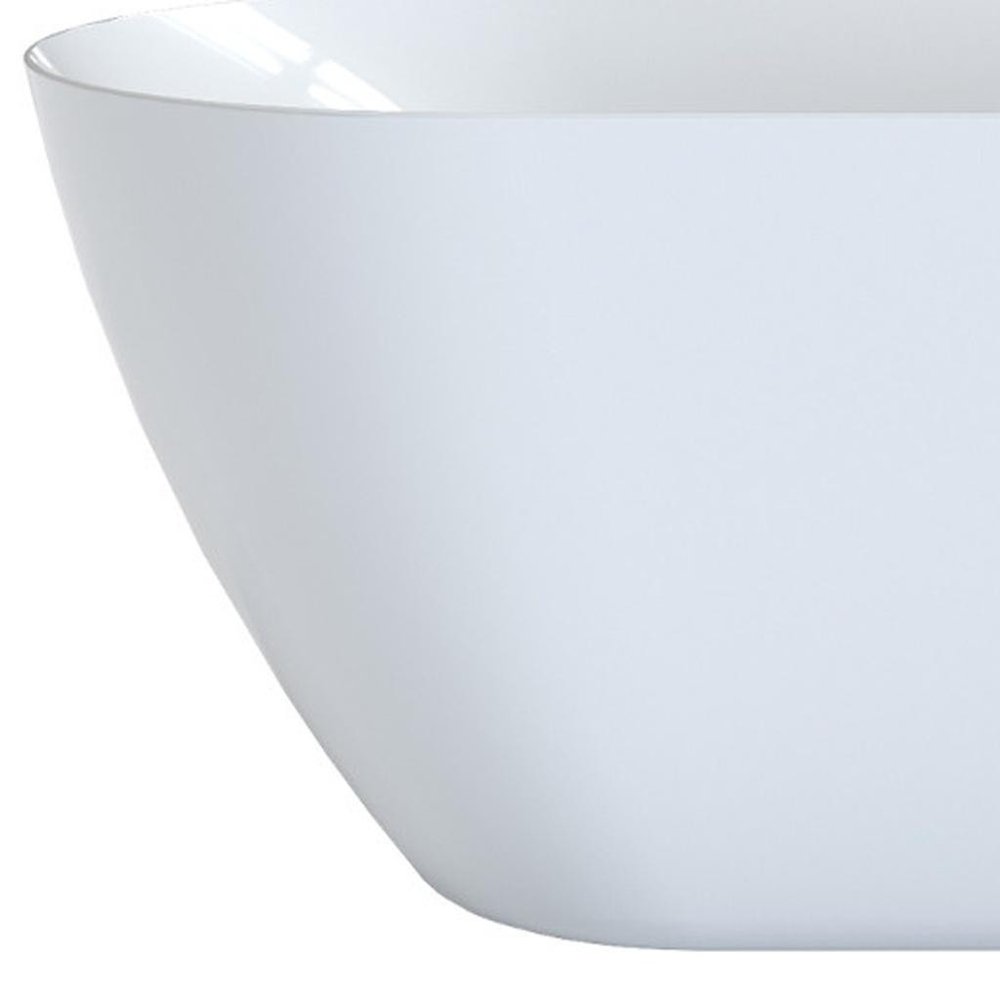 White Acrylic Oval Bath Tub - 55-inch