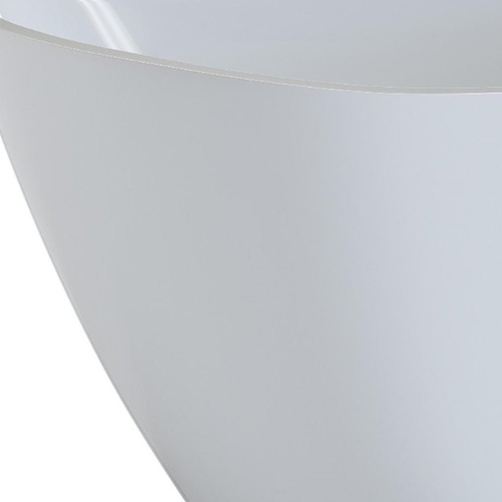 White Acrylic Oval Bath Tub - 59-inch