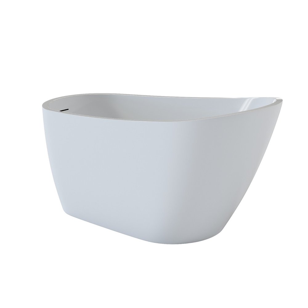 White Acrylic Oval Bath Tub - 59-inch