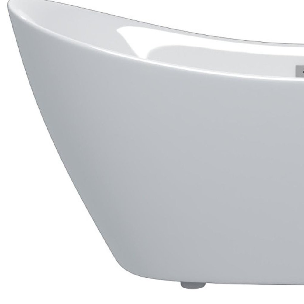 White Acrylic Oval Bath Tub - 59-inch