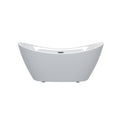 White Acrylic Oval Bath Tub - 59-inch