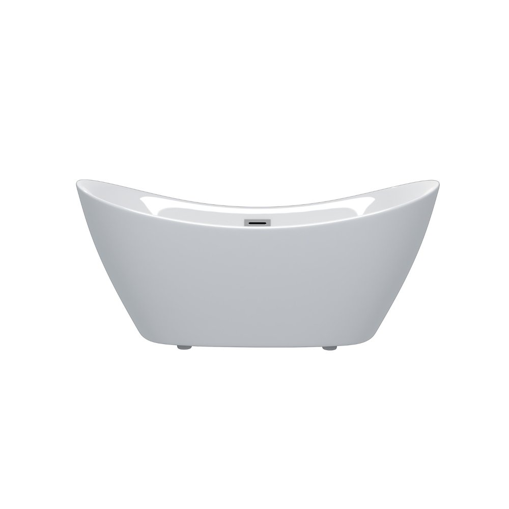 White Acrylic Oval Bath Tub - 59-inch