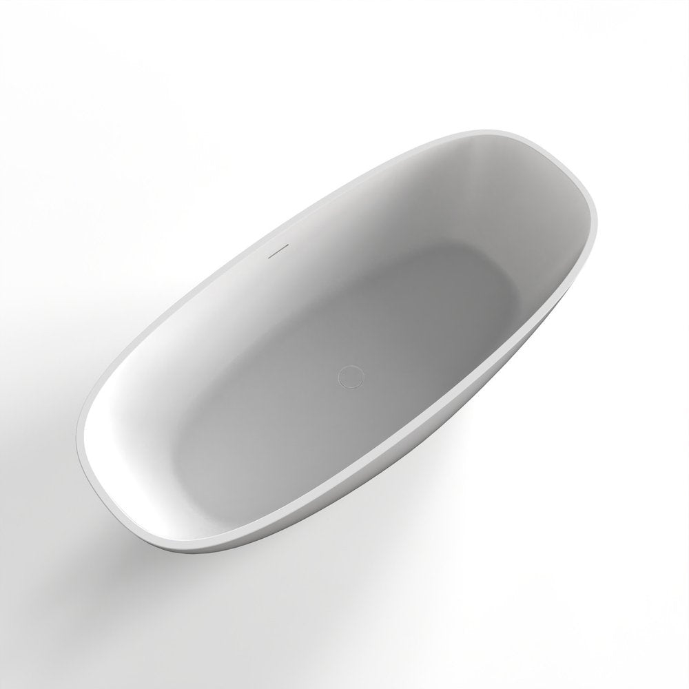 White Acrylic Oval Bath Tub - 67-inch