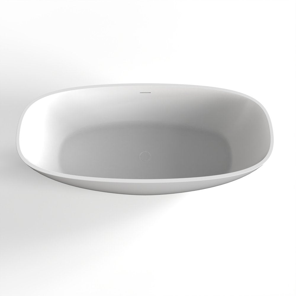 White Acrylic Oval Bath Tub - 67-inch