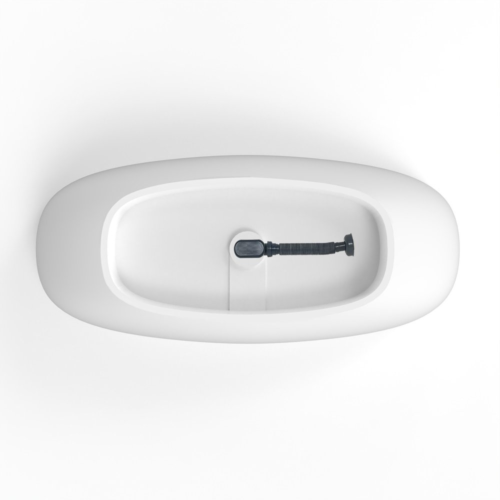 White Acrylic Oval Bath Tub - 67-inch